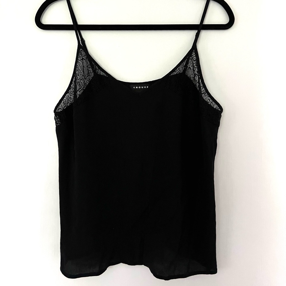 Black Cami with Lace Detail